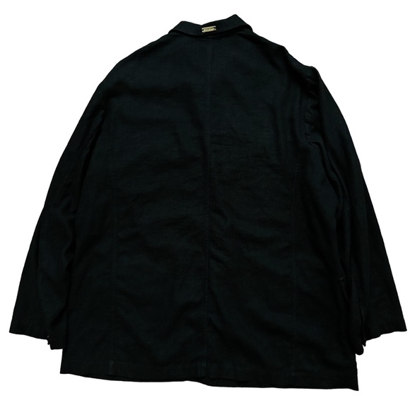 St. John Sport by Marie Gray Long Sleeve Shirt Jacket Linen Black Womens Size L - Picture 2 of 5